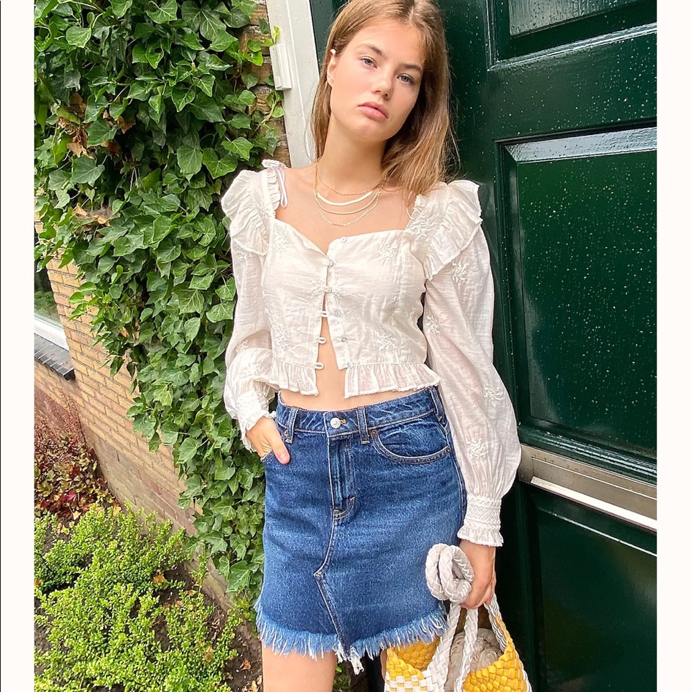 NEW FREE PEOPLE Bailey Denim Mini Skirt 25